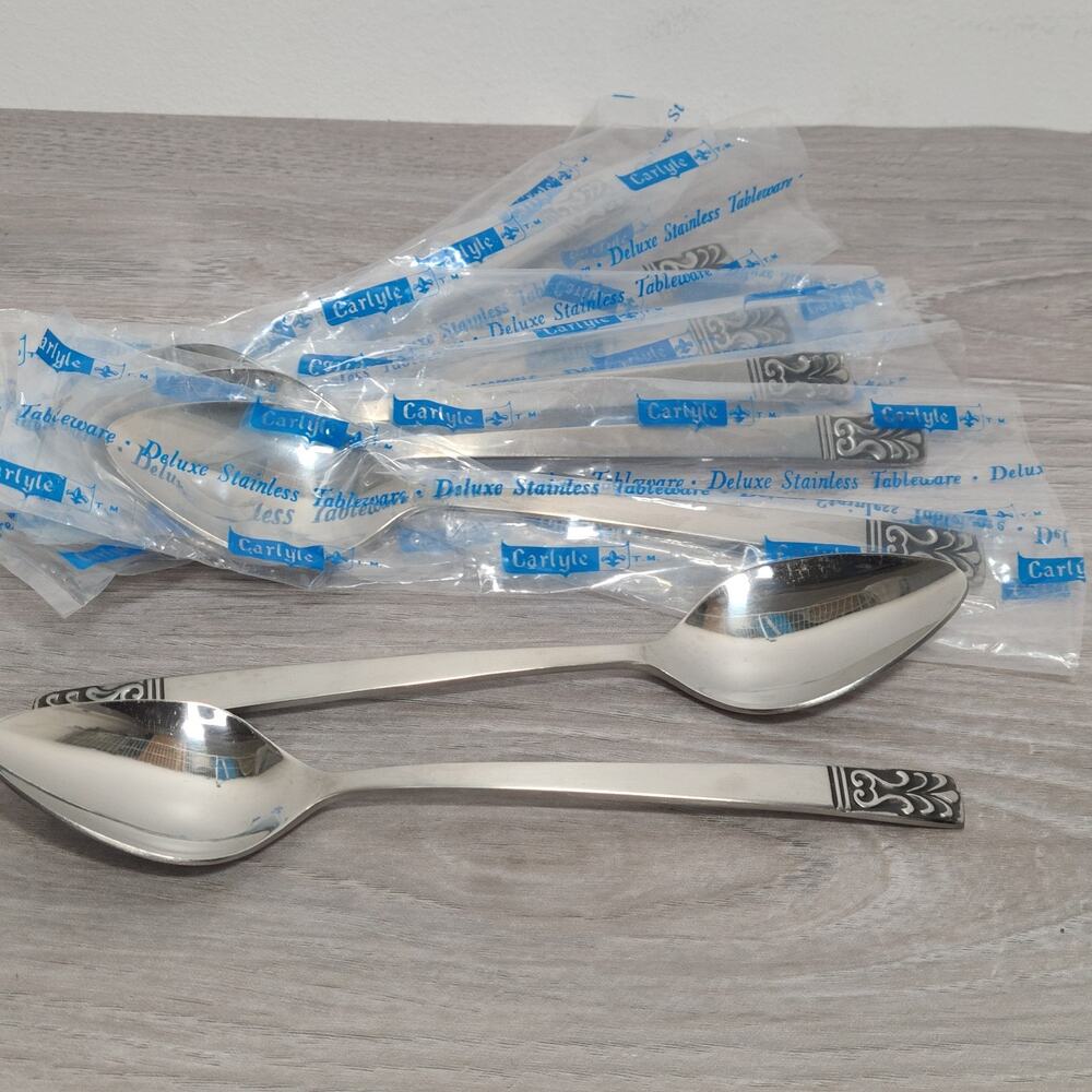 JH Carlyle Stainless Hong Kong‎ Cameo Tablespoons Set Of 8 NEW